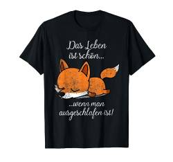 Schlafshirt Pyjama Schlafanzug Nachthemd Fuchs Geschenk T-Shirt von Fuchs Langschläfer Morgenmuffel Geschenkidee