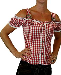 Sexy Carmenbluse Trachtenbluse Landhaus Mieder HANNI in verschiedenen Ausführungen, Größen:XS;Farben:rot von Fuchs Trachtenmoden