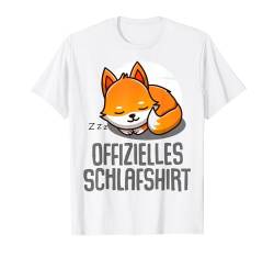 Offizielles Schlafshirt Pyjama Nachthemd Fuchs Fox Geschenk T-Shirt von Fuchs Wolf Geschenkidee Langschläfer Faulenzer