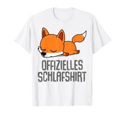 Offizielles Schlafshirt Pyjama Nachthemd Fuchs Fox Geschenk T-Shirt von Fuchs Wolf Geschenkidee Langschläfer Faulenzer