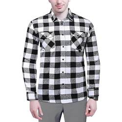 Fueegue Flanellhemden Herren Hemd, Langarm Kariertes Hemd Freizeit Holzfällerhemd Freizeithemd Flanell Hemden Baumwolle Passform Casual Button Down Hemd Herren Langarm mit Zwei Taschen von Fueegue