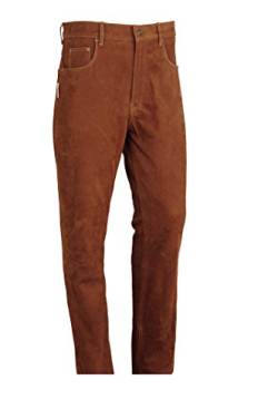 Fuente Leather Wears Lederhose lang-Herren-Hose echtes Nubuk Leder- Cognac von Fuente Leather Wears