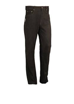 Jagd Lederhose Herren lang- Lange Lederhose Damen - Lederjeans- Echt Leder festem Nubuk - Lederhose Jeans 501 Olive- Motorrad Lederjeans von Fuente Leather Wears