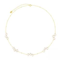 Natürliche Süßwasserperlen Halskette für Frauen 925 Sterling Silber 14 Gold plattiert Halskette für Geburtstag Geschenk mit Echtheitszertifikat von FuigeBach