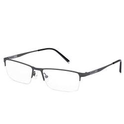Photochromie Graue Lesebrille Halbrahmen Titanlegierung Übergangsleser Brillen Männer Frauen +2.50 von Fuisetaea