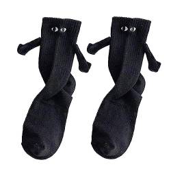 1 Paar Lustige Magnetische Saugnapf 3D Puppes Paar Socken | Lustige Socken Für Frauen Männer | Unisex Lustige Paare Halten Hände Socken Für Paar von Fukamou