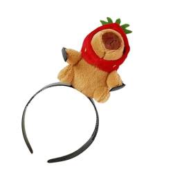 Fukamou Capybara Haarband,Tier Haarband,Makeup Stirnband Tier, Weiches, Bequemes Stirnband Für Den Ganzen Tag, Plüsch-Tierkopf-Reifen, Lustige Haarbänder von Fukamou