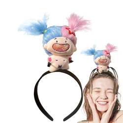 Fulenyi Plüsch-Puppen-Haarreifen, Puppen-Stirnband - Haarband aus Plüsch-Cartoon-Puppe | Niedliche Haarreifen für Styling, Make-up, modisches Plüschpuppen-Haarband für Mädchen, Kinder von Fulenyi