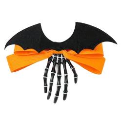 Haarnadel mit Totenkopf-Schleife | Halloween Skelett Hand Haarnadelklammern - Tragbare Krallen Schädel Hand Haarspange Haarnadel für Frauen Kinder von Fulenyi