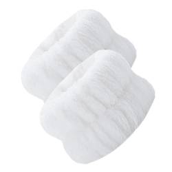 Handgelenk-Spa-Waschband - 2 Stück saugfähige Korallenvlies-Handgelenk-Gesichtswaschbänder - Flauschige Handgelenkhandtücher zum Waschen des Gesichts, elastische Haargummis für Frauen, Mädchen von Fulenyi