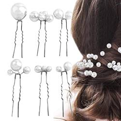 Hochzeit Perle Haarnadeln | Set mit 6 U-förmigen Haarnadelclips | Dekorativer Haarschmuck Elegante Haarteile für Braut, Brautjungfer, Mädchen, Frauen Fulenyi von Fulenyi