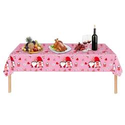 Tischläufer zum Valentinstag | Tischläufer mit roten Herzen und Zwergen – rechteckige Tischabdeckung 54 x 108 Zoll, für Abendessen, Dekoration für zu Hause, Fulenyi von Fulenyi