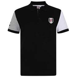 Fulham FC - Herren Polo-Shirt mit Kontrastärmeln - Offizielles Merchandise - Geschenk für Fußballfans - Schwarz mit Kontrastärmeln - XXL von Fulham FC