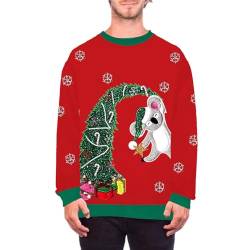 Christmas Pullover Herren Winter Funny Weihnachten Pullover Christmas Sweater Strick Lustig Weihnachtspulli Weihnachtspullover 5XL Norweger Rentier Strickpullover Sweatshirt von Fulidngzg