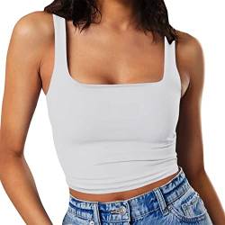 Damen Weste Kurz Sommer Spitze Elegant Crop Tops Cropped Oberteil Sport Kurz Bauchfrei Cami Top Bralettes Vintage Ärmellose Blusentop Ärmellose Shirt Ärmellose Bluse Weste Crop Tank Tops von Fulidngzg