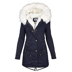 Damen Winterjacke mit Innenfell Damen Steppjacke Fleece Mantel Winterparka Wintermantel Fell Jacke Gefüttert Winterjacke Steppjacke Dicke Coat Winter Outdoorjacke Übergangsjacke Parka von Fulidngzg