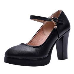 Dirndl Schuhe Damen, Bequem Halbschuhe Trachtenschuhe Niedriger Absatz Schwarz Pumps Weite H Geschlossen Absatzschuhe High Heels Größe Tanzschuhe Plateau Hochzeit Spangenpumps Dirndl Schuhe von Fulidngzg