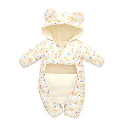 Fulidngzg Baby Winter Overall Reißverschluss Neugeboren Winterjacke Schneeanzug Winddicht mit Kapuze Babykleidung Jumpsuit Overall Winter Kinder Jacke Mantel Strampler Daunenhose von Fulidngzg