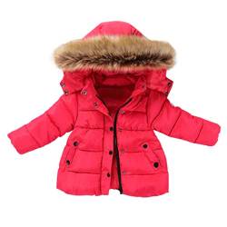 Fulidngzg Baby Winterjacke, Junge Mädchen Reißverschluss Lang Wintermantel Steppjacke Kapuzenjacke Warm Übergangsjacke Kinderjacken Dicke Winter Winterjacke Kleinkind Gefüttert Parka Jacke von Fulidngzg