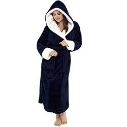 Fulidngzg Badeponcho Damen mit Kapuze Sauna Saunakilt Bathrobe Leicht Baumwolle Morgenmantel Bademantel Große Größen Fleece Frottee Frotteekleid Lang Waffelpique Weicher Saunamantel von Fulidngzg