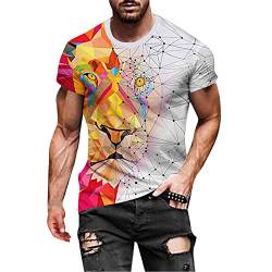 Fulidngzg Basic Tshirt Herren Weiß Sommer Bequem Lustig Shirt Herrenmode Bluse mit Print Lustig Tee Oversize Lang T Shirt Rundhals Baumwolle Oberteil Tops Slim Fit Streetwear Kurzarm Basic T-Shirt von Fulidngzg