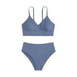 Fulidngzg Bikini Mädchen 140 Rüschen Größe Bikini Bikinihose Bedruckte Push Up mit Shorts Tankini Zweiteilige Set mit Triangel Badeanzug Bikinioberteil Badeanzüge für Mädchen 2-14 Jahre von Fulidngzg