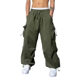 Fulidngzg Cargohose Herren Baggy Freizeit Baggy Fallschirmhose Anglerhose Lange Modern Parachute Pants Cargo Hose Vintage Taschen Cargohose Outdoorhose Jogger Arbeitshose Schlaghose von Fulidngzg