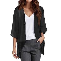 Fulidngzg Damen Bolero Festlich Leichte Zum Kleid Kurzblazer Kurzarm Kurz Bolero Schwarz Dünne Jacke Spitze Festlich Strickbolero Häkel Crop Elegante Cardigan Strickjacken von Fulidngzg