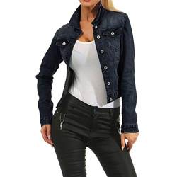 Fulidngzg Damen-Jeansjacken: mit Vielen Taschen Übergangsjacke Schwarz Kurz Jeansjacke Mädchen Frühjahr Cordjacke Jeans Jacken Einfarbig Elegant Herbstjacke Große Größen Langarm Oversize Denim Jacket von Fulidngzg