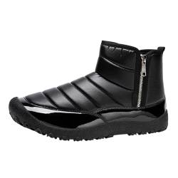 Fulidngzg Herren Winterschuhe Gefüttert Halbhoch Wasserdicht Schneestiefel Winterstiefel Schwarz Rutschfest Barfußschuhe Winterboots Warme Leichte Barfuss Schuhe Breite Füße Halbstiefel Schuhe von Fulidngzg