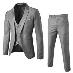 Fulidngzg Hochzeitsanzug Herren 2 Teilig Regular Fit Modern Jackett Große Größen Suit Übergröße Herrenanzug Schwarz Leicht Casual Blazer Casual Freizeit Anzug Jacke Sportsakko Sportlich Sakko Smoking von Fulidngzg