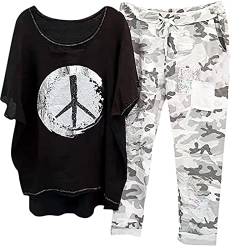 Fulidngzg Hosenanzüge Für Damen Locker Leinen Änzuge Jumpsuit Sommer Leinenbluse Und Leinenhose Sportlich Große Größe Zweiteiler Jogginganzug Modern Hosenanzug Streetwear Overall Freizeitanzug von Fulidngzg