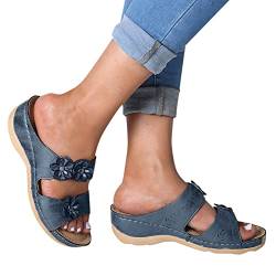 Fulidngzg Keilsandalen Damen 35 Sommer Bequeme Atmungsaktiv Leder Badeschuhe Elegant Open Toe Bohemia Strand Schuhe Sommerschuhe von Fulidngzg