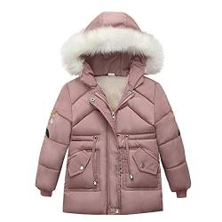 Fulidngzg Kinder Winterjacke Jungen, Mädchen Gefüttert Dicke Kinderjacken Steppjacke Fleece Reißverschluss Winterjacke Wintermantel Baby Lang Übergangsjacke Winter Kapuzenjacke Parka Babyjacke von Fulidngzg