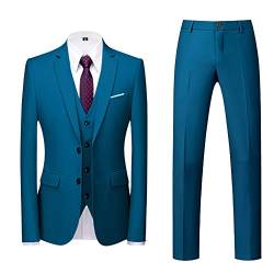 Fulidngzg Männer Anzug: Modern Herrenanzug Anzug Grün 3 Teilig Smoking Komplett Hochzeit Weste Anzug Hosen Hochzeitsanzug Slim Fit Sportlich Sakkos Vintage Große Größen Regular Fit Blazers von Fulidngzg