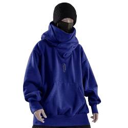 Fulidngzg Ninja Hoodie Herren Dicke Pulli Rollkragenpullover Harajuku Schalkragen Pullover Kapuzenpullover Vintage mit Kapuze Hoodie Oversized Fleece Fleecepulli Sweatshirts Sweater von Fulidngzg