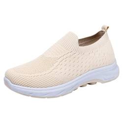 Fulidngzg Orthopädische Schuhe Damen Turnschuhe Weiss Schwarze Sneaker Ortho Soft Sportschuhe Mädchen Barfuss Schuhe Leichte Slip-On Sneakers Sport Orthopädische Fersensporn Breite Schuhe Bequeme von Fulidngzg