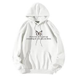 Fulidngzg Pulli Teenager Mädchen Winter Sport Langarm Sweatshirt Hoodie Oversize Lang mit Kapuze Kapuzenpulli Pullover Casual Teenager Mädchen Baumwolle Vintage Pulli Hoody Kapuzenpullover von Fulidngzg