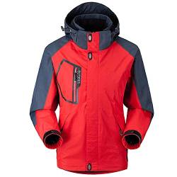 Fulidngzg Skijacke Herren 4XL Reflektionsstreifen 3 In 1 Atmungsaktiv Outdoorjacke Wanderjacke Ski Dicke Snowboardjacke Skijacke Outdoor Schwarz Warm Winterjacke Regenjacke Arbeitsjacke von Fulidngzg