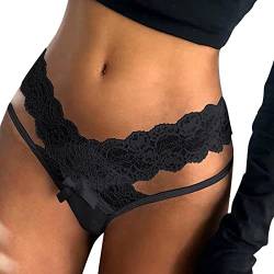 Fulidngzg Slip Damen Unsichtbarer Spitze Brazilian Unterwäsche String Tanga Ouvert Nahtlos Hohe Taille Unterhosen Tangas Große Größen Sexy Dessous Schlüpfer String von Fulidngzg