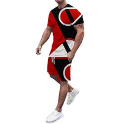 Fulidngzg Sportanzug Herren Ohne Kapuze Kurz Shorty Freizeitanzug Jogging Anzug Baumwolle Festival Kurzgröße Elegant Schwitzanzug Sommer Outfit 2 Teiler Fussball Kurzarm Schlafanzüge Jumpsuit 2023 von Fulidngzg