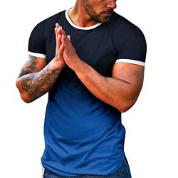 Fulidngzg Tshirt Lang Herren Extra Lang Backprint Tshirt Slim Fit Geschnitten T Shirt Sommer Rundhals T-Shirt Tee Kurzarm Oversize Shirt XXXL Longshirt Long Shirts von Fulidngzg