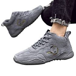 Fulidngzg Turnschuhe Herren Breite Füße Fussballschuhe Leder Laufschuhe Wanderschuhe Slip-On Barfußschuhe Atmungsaktiv Übergröße Sneaker Sportschuhe Outdoor Running Halbschuhe Trekkingschuhe von Fulidngzg