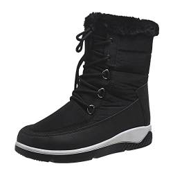 Fulidngzg Winterschuhe Damen Langschaf Weitschaft Schneeschuhe Winterschuhe Wandern Outdoor Winterboots Schneestiefel Winter Elegant Winterstiefel Arbeitsschuhe Warm Wanderschuhe Schlupfstiefel von Fulidngzg