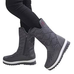 Fulidngzg Winterschuhe Damen Weit Schneeboots Langschaf Weitschaft Schneeschuhe Winterschuhe Elegant Damenschuhe Snow Boots Winterstiefel Schlupfstiefel Flache Wandern Warm Winterboots Schneestiefel von Fulidngzg