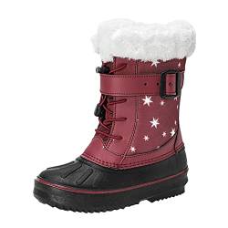 Fulidngzg Winterschuhe Mädchen, Warm Unisex Kinder Übergangsschuhe Schneestiefel Gefüttert Winter Kinderschuhe Winterschuhe Hohe Elefanten Winterstiefel Stiefel Wasserdicht Weite W Schuhe von Fulidngzg