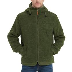 Herren Pullover Übergröße Dicke Teddy Jacke Teddyfleece Jacke Schafwolle Flanell Fleecejacke Wolljacke Vintage Fleece Felljacke Sweatjacke Gefüttert Teddyfell Jagdjacke Flanelljacken von Fulidngzg