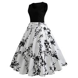 Hochzeitskleider für Damen, Knielang Weiß Brautjungfernkleider Große Größen Schöne A Linie Sommerkleid Abendkleider für Hochzeit Elegant Festlich Cocktailkleider Kleid Rockabilly Kleider von Fulidngzg