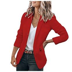 Jersey Blazer Damen Lang Tailliert Oversize Business Übergangsjacke Blazerjacke Sportlich Elegant Jacke Cardigan Frühling Dünn Sommer Anzugjacke Kurzblazer Sommerjacke von Fulidngzg