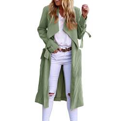 Mantel Frühling Damen Leicht Oversize Frühlingsmantel Übergangsjacke Übergang Tailliert Sommermantel Mantel Beige Elegant Übergangsmantel Damenmantel Lang Schwarz Mäntel Frauen Long Coat von Fulidngzg